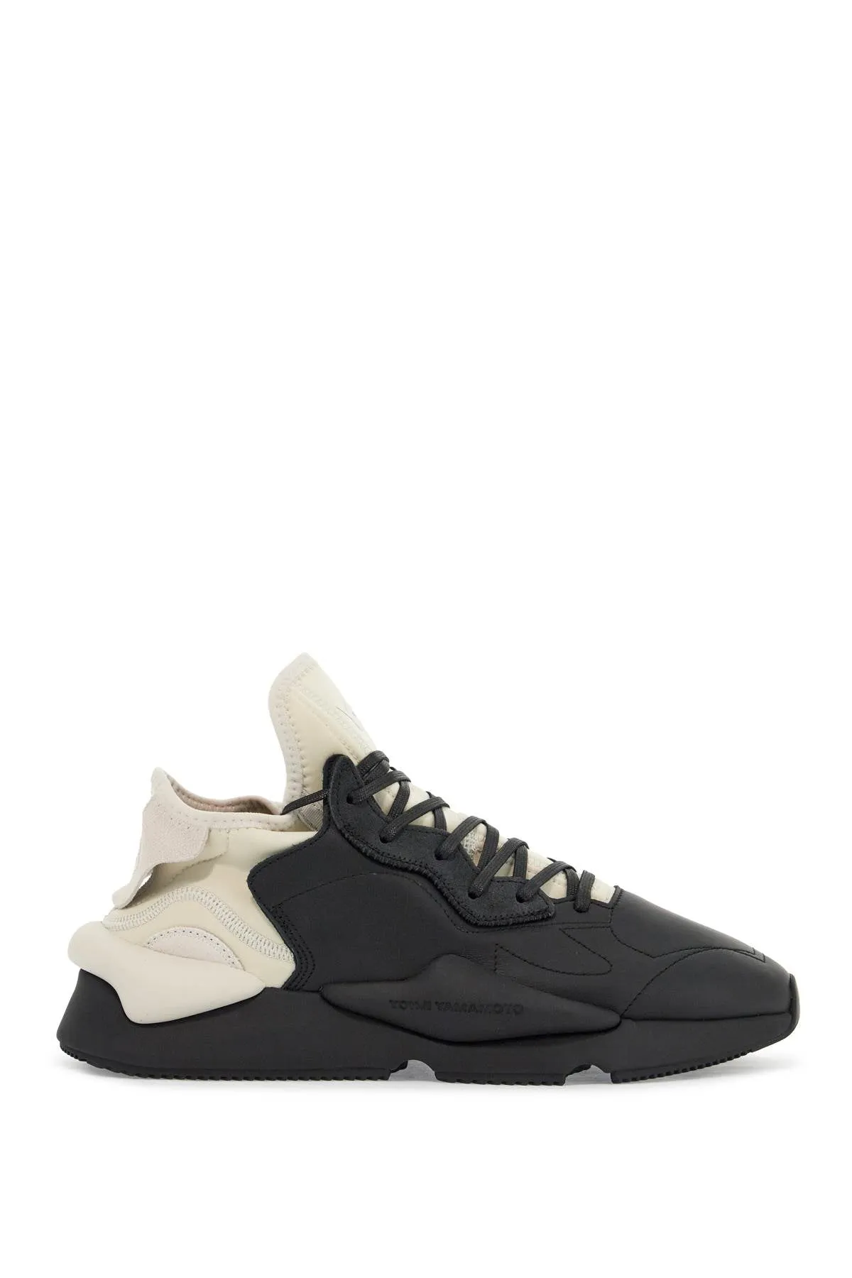 BLACK FABRIC AND LEATHER KAIWA SNEAKERS FOR MEN