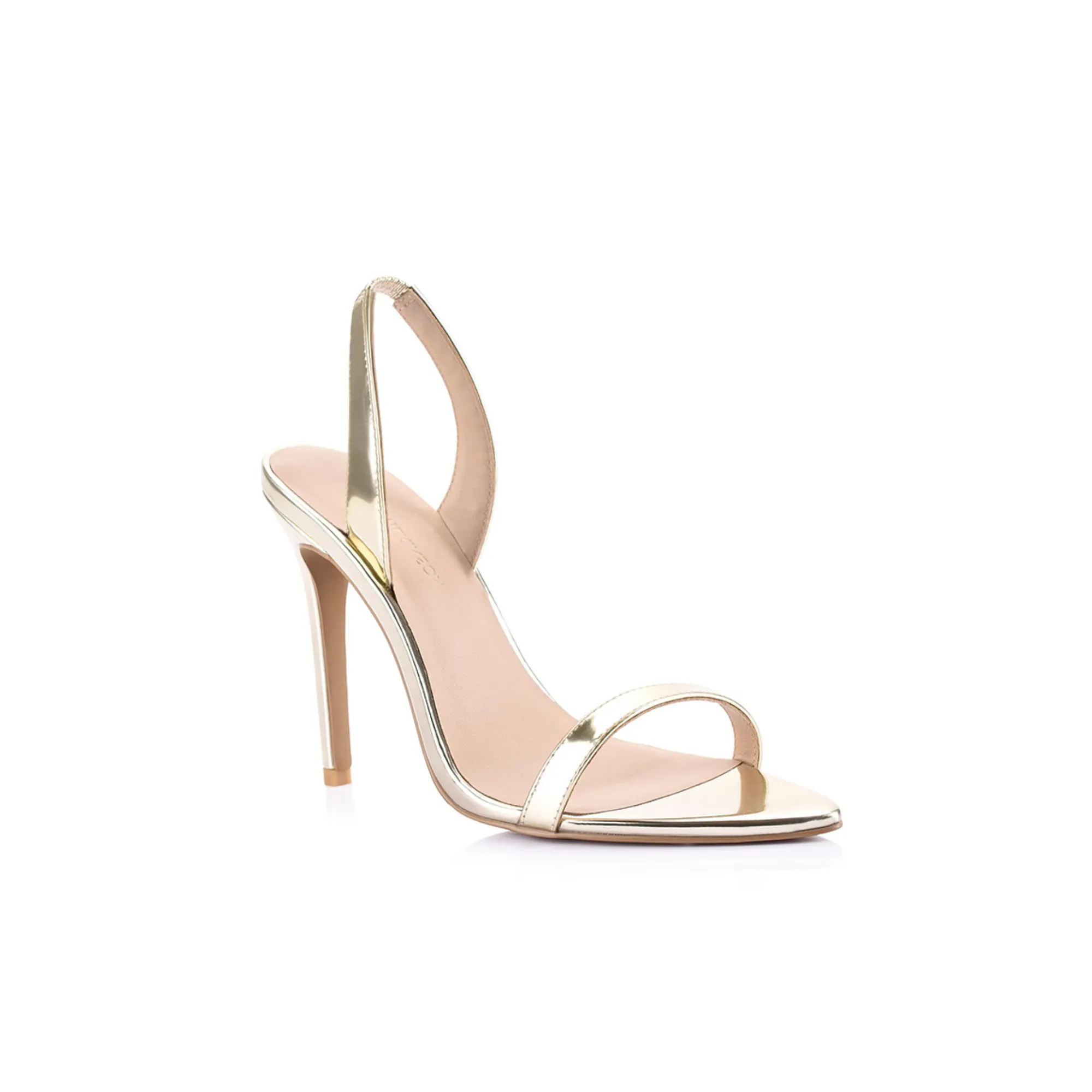 Cassie Sandal Gold Metallic Patent Leather